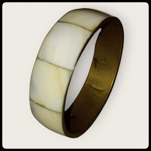 Vintage Mother of Pearl And Brass Bangle